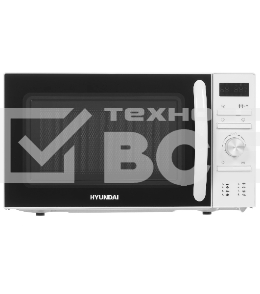 Микроволновая печь Hyundai HYM-D3027 белый, 20 л, 700 Вт, переключатели - поворотный механизм/кнопки