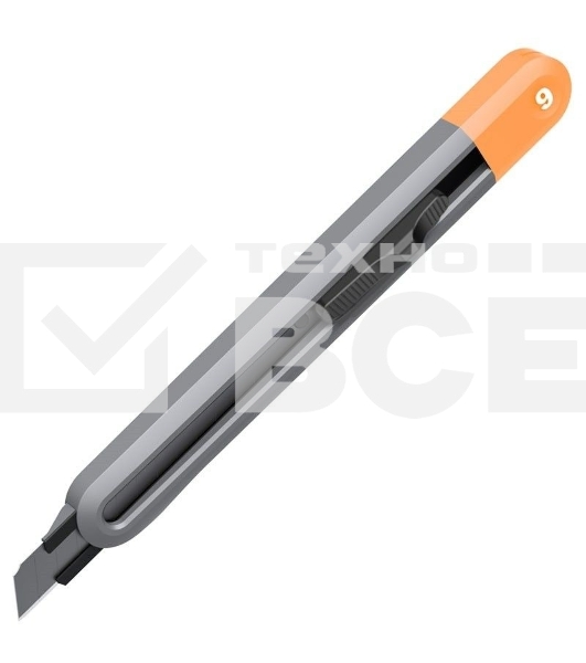 Технический нож Home Series Gray Deli HT4009C ширина лезвия 9мм, эксклюзивный дизайн, корпус из высококачественного софттач пластика