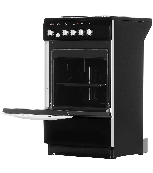 Плита электрическая De Luxe 5004.12э черный, конфорок 4 шт, духовка 46 л, 50 см x 85 см x 50 см