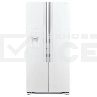Холодильник Hitachi R-W660PUC7 GPW белый двухкамерный 396/144л морозилка сверху, No Frost, Side by Side