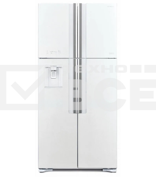Холодильник Hitachi R-W660PUC7 GPW белый двухкамерный 396/144л морозилка сверху, No Frost, Side by Side