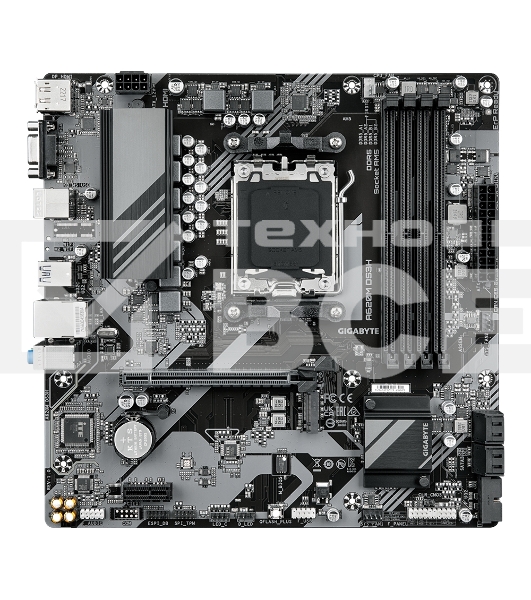 Материнская плата Gigabyte A620M DS3H, Micro-ATX, AM5, AMD A620, 4xDDR5, 4xSATA, 1xM.2, 1xPCI-E 4.0 x16, 1xPCI-E x1, 1xHDMI, 1xDP, 1xVGA, 1x 1Gb LAN, 1xUSB 3.2 Gen 1, 4xUSB 2.0, 3x3.5мм, 7.1, ATX