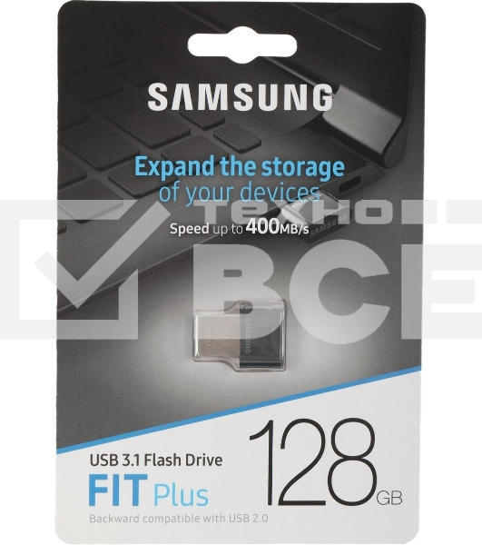 Флеш диск Samsung FIT Plus, 128Gb USB 3.1, 300 MB/s