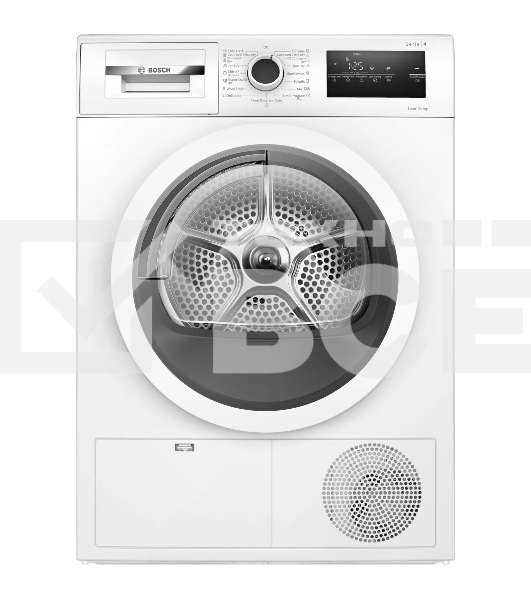 Сушильная машина Bosch WTH85205BY белый, 7 кг, сушка - конденсационная (тепловой насос), программ - 15, 59.8 x 84.2 x 61.3 см