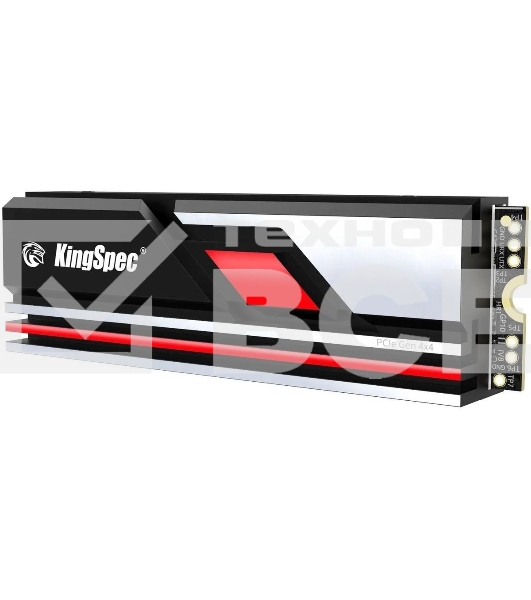 Накопитель SSD KingSpec XG7000, 2Tb, PCIe 4.0 x4, M.2 2280, NVMe, R/W 7400/6600, с радиатором