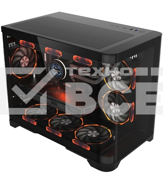 Компьютерный корпус 1STPLAYER UVIEW UV6 черный mATX UV6-BK