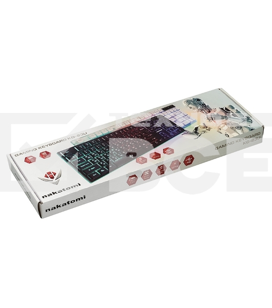 Клавиатура проводная KG-23U BLACK Nakatomi Gaming - игровая с RGb-подсветкой, USB, черная