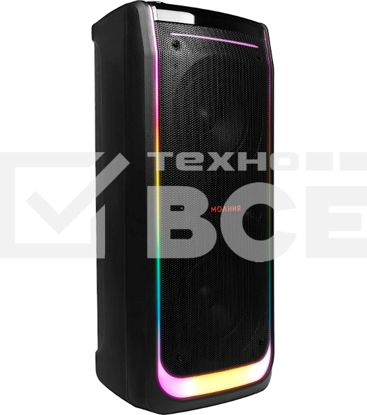 Колонка портативная Ural Молния 10000 черный 1000W 1.1 BT/3.5Jack/USB-C 20м 8000mAh