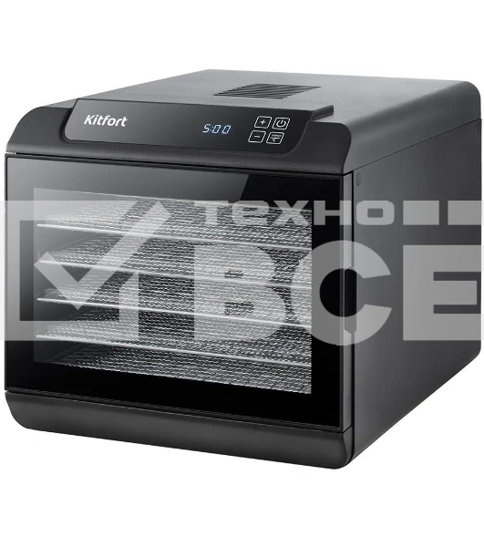 Сушилка для овощей и фруктов Kitfort КТ-1904 6под. 500Вт черный