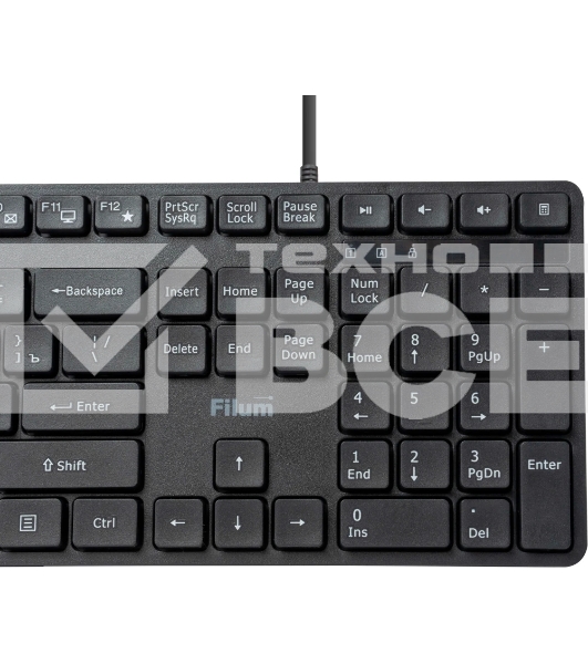 Клавиатура Filum FL-KB15 проводная, USB Type-A, чёрный