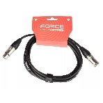 Кабель микрофонный FORCE FMC-05/3XLR (M) - XLR (F), высококачественный балансный, малошумящий с проводниками из безкислородной меди OFC, диаметр 6 мм, профессиональные металлические разъемы, длина 3 м, цвет черный, фото 1