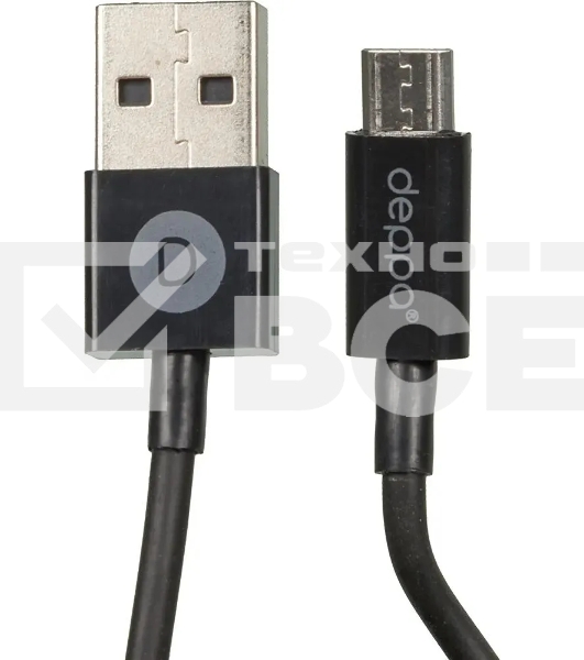 Кабель DEPPA 72103, 1.2м, черный