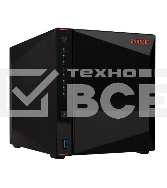 Сетевой накопитель ASUSTOR AS5404T 2-Bay NAS/Media player/Intel Celeron N5105 2.0GHz up to 2.9GHz, 4GB SO-DIMM DDR4, noHDD(HDD,SSD),/2x 2,5Gb (LAN)/3xUSB3.2,HDMI; 90IX01R1-BW3S40