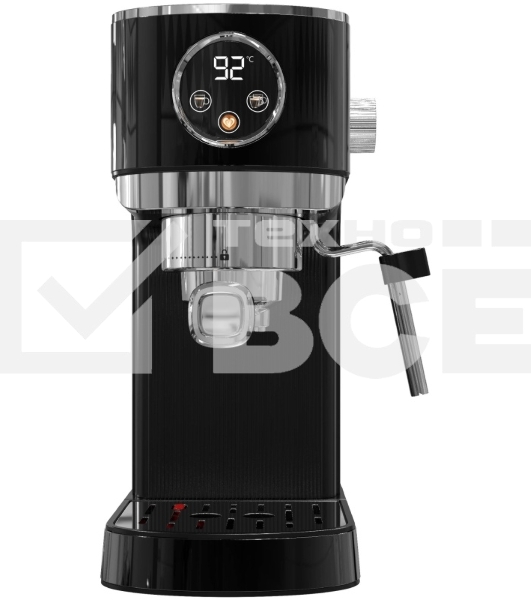 Кофеварка рожковая Korting KCM 1002 EN чёрный, молотый, 1.2 л, 1350 Вт, 20 бар