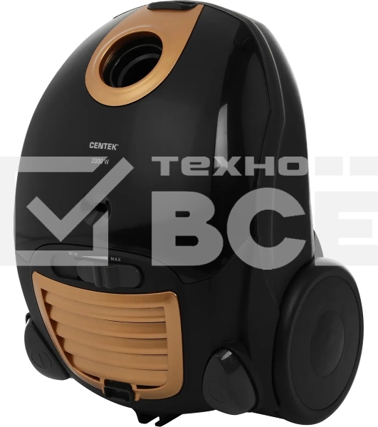 Пылесос Centek CT-2511 черный/желтый, 400/2000 Вт, уборка сухая, пылесборник мешок 2 л
