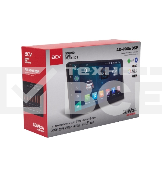 Автомагнитола ACV AD-9006DSP 2DIN 4x50Вт v5.0 AUX 6144Mb DSP Android 13 9