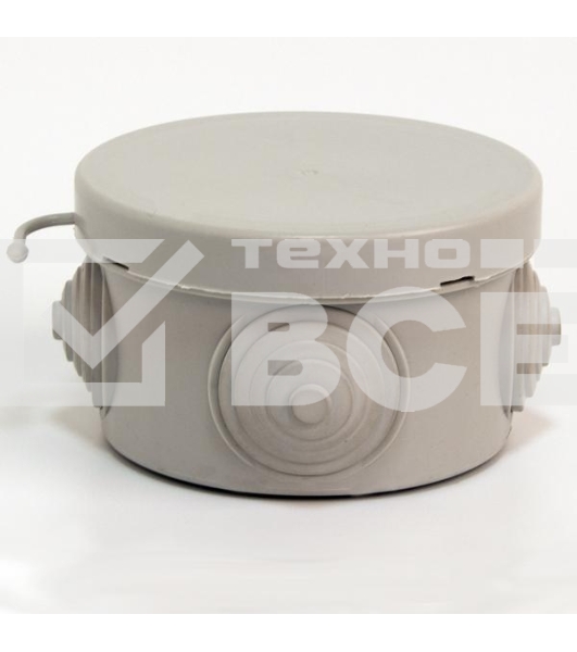 Коробка распределительная ОП 65х40мм 4 каб. вводов IP54 сер. (круг.) TOKOV ELECTRIC TKE-KR-65-40-C06