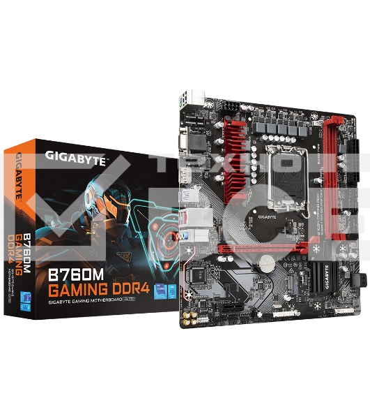 Материнская плата Gigabyte B760M GAMING DDR4, LGA 1700, Intel B760, 2xDDR4, 4xSATA, 2xM.2, 1xPCIe 4.0 x16, 1xPCIe x1, 1xHDMI, 1xDP, 1xVGA, 1x 2.5Gb LAN, 2xUSB-A 2.0, 3xUSB-A 3.2 Gen 1, 1xUSB-C 3.2 Gen 1, 3x3.5 мм, 7.1, mATX