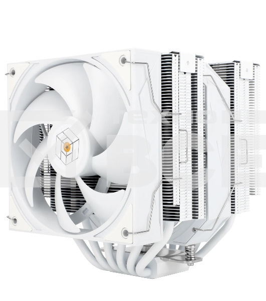 Кулер для процессора Thermalright Royal Pretor 130 белый (4-pin PWM, 158mm, Ni/Cu, 6x6mm, 1x120+1x130mm, 80.45CFM/81.88CFM, 29.4dBA/28.3dBA, 2150PM/1750RPM, S: 1200, 1700, 1851, 2011, 2066, 115X, AM4, AM5, white)