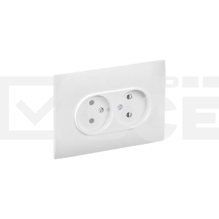 Розетка 2-м SKANDY 10А без заземл. без защ. шторок в сборе SK-R10W арктич. бел. IEK SK-R20-10-K01-F