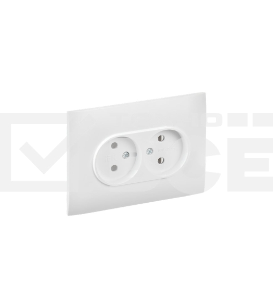 Розетка 2-м SKANDY 10А без заземл. без защ. шторок в сборе SK-R10W арктич. бел. IEK SK-R20-10-K01-F
