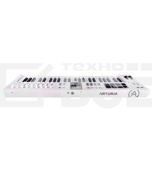 Клавиатура MIDI [231521] Arturia [KeyLab Essential 49 mk3 White] 49 клавиш, LCD дисплей, 9 энкодеров, 8 пэдов, 9 фейдеров, 12 кнопок управления, колеса высоты тона и модуляции, 1/4