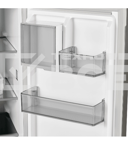 Холодильник Maunfeld MFF192NFSB01 Inverter черная сталь трехкамерный 334/184л морозилка снизу, No Frost, Side by Side