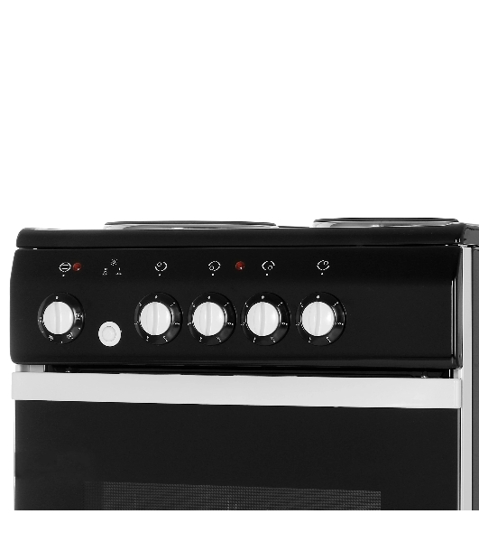 Плита электрическая De Luxe 5004.12э черный, конфорок 4 шт, духовка 46 л, 50 см x 85 см x 50 см