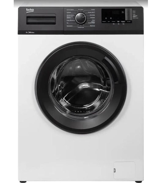 Стиральная машина Beko WHE5412BBW белый/черный, фронтальная загрузка, класс А, 5 кг