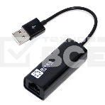 Адаптер USB Ethernet Кабель-адаптер USB2.0 -> RJ45 10/100 Мбит/с, 10см. 5bites UA2-45-02BK, фото 1