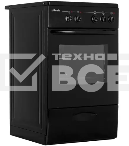 Плита электрическая Лысьва EF3001MK00 черный, конфорок 3 электрических, духовка 57 л, 50 см x 84 см x 60 см