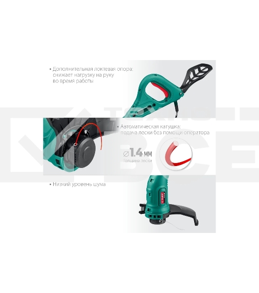 Триммер ЗУБР 300 Вт сетевой, ш/с 25 см