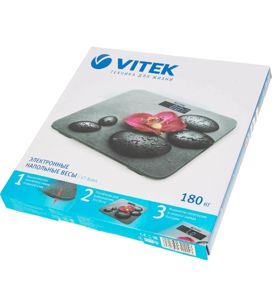 Весы напольные электронные Vitek VT-8084 MC до 180 кг, рисунок