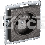 Розетка 1-местная IEK BRITE РС10-1-0-БрТБ без заземления, без защитных шторок, 10А, темная бронза, фото 1