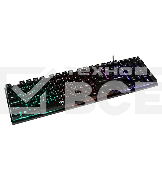 Клавиатура проводная KG-23U BLACK Nakatomi Gaming - игровая с RGb-подсветкой, USB, черная