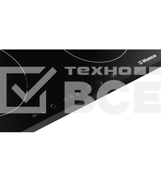 Индукционная варочная панель Hansa BHI68508, конфорок: 4 шт., стеклокерамика, независимая, черный