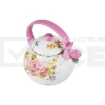 Чайник для плиты LR00-20 LARA (эмаль) PINK 2.5 л, индукционное дно, свисток, автоподъем крышки, фото3