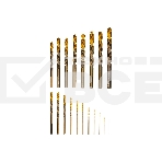 Набор сверл по металлу Denzel 1-10 мм, Р6М5К8-TiN, Golden Tip, 19 шт 723008, фото3