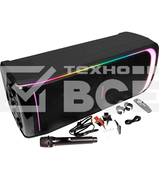 Колонка портативная Ural Молния 10000 черный 1000W 1.1 BT/3.5Jack/USB-C 20м 8000mAh