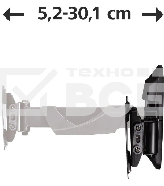 Кронштейн для телевизора Hama FULLMOTION черный, 10'-26' макс. 25 кг, настенный