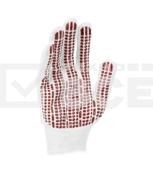 Перчатки трикотажные Сибртех х/б, ПВХ-гель Протектор, для точных работ, 13 класс