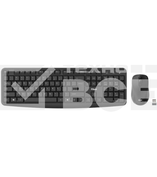 Комплект клавиатура+мышь Filum FL-KTW05-BK беспроводной, USB, 1600 DPI, чёрный