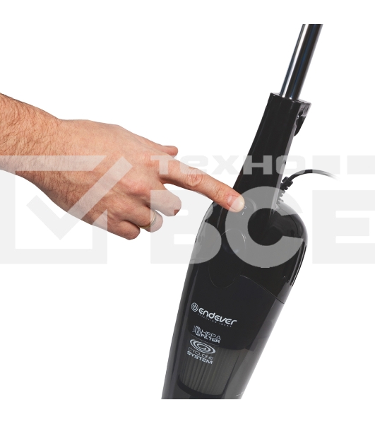 Пылесос вертикальный Endever Skyclean VC 284 серый, питание от сети, 130 Вт, уборка сухая, пылесборник 1.9 л