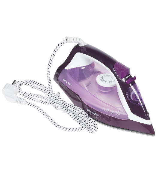 Утюг Galaxy Line GL 6124 фиолетовый/белый, 2500 Вт, 50 г/мин, 230 г/мин, 370 мл