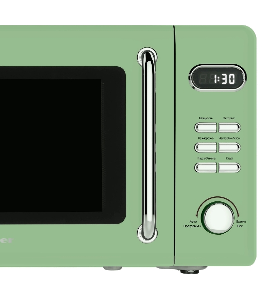 Микроволновая печь TESLER ME-2035 зеленый, 20 л, 700 Вт, переключатели - кнопки, поворотный механизм