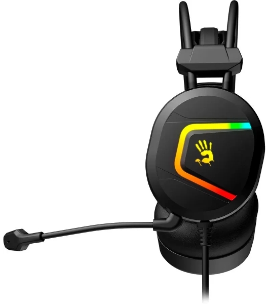 Гарнитура Bloody MC750 чёрный, проводная, USB, подсветка