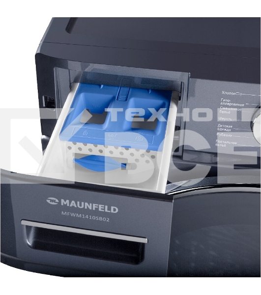 Стиральная машина Maunfeld MFWM1410SB02 темно-серебристый, загрузка фронтальная 10 кг, 1400 об/мин., класс: А+++