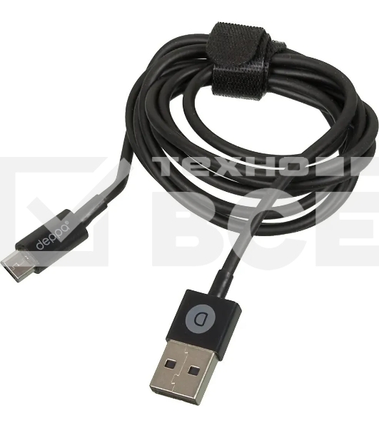 Кабель DEPPA 72103, 1.2м, черный