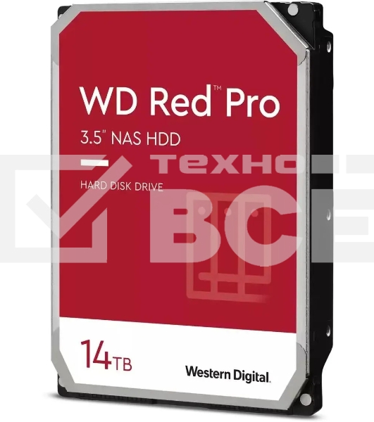 Жесткий диск WD SATA-III 14TB WD142KFGX NAS Red Pro (7200rpm) 512Mb 3.5