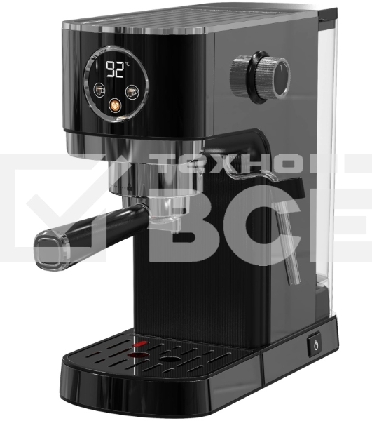 Кофеварка рожковая Korting KCM 1002 EN чёрный, молотый, 1.2 л, 1350 Вт, 20 бар